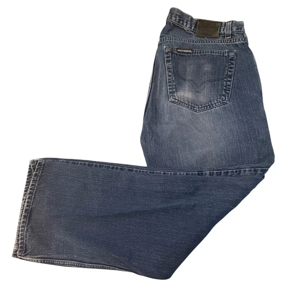 Harley-Davidson Medium Wash‎ Straight Leg Denim Jeans Men's 36x30